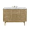 James Martin Vanities Laurent 48in Single Vanity, Light Natural Oak w/ 3 CM Carrara Marble Top 545-V48-LNO-3CAR - alternate 1
